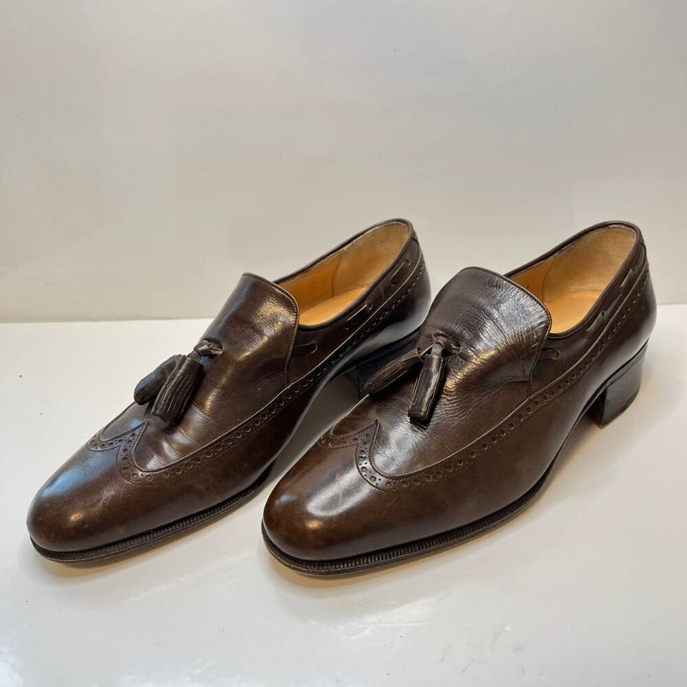 Salvatore Ferragamo Dark Brown Leather Tassel Loafers